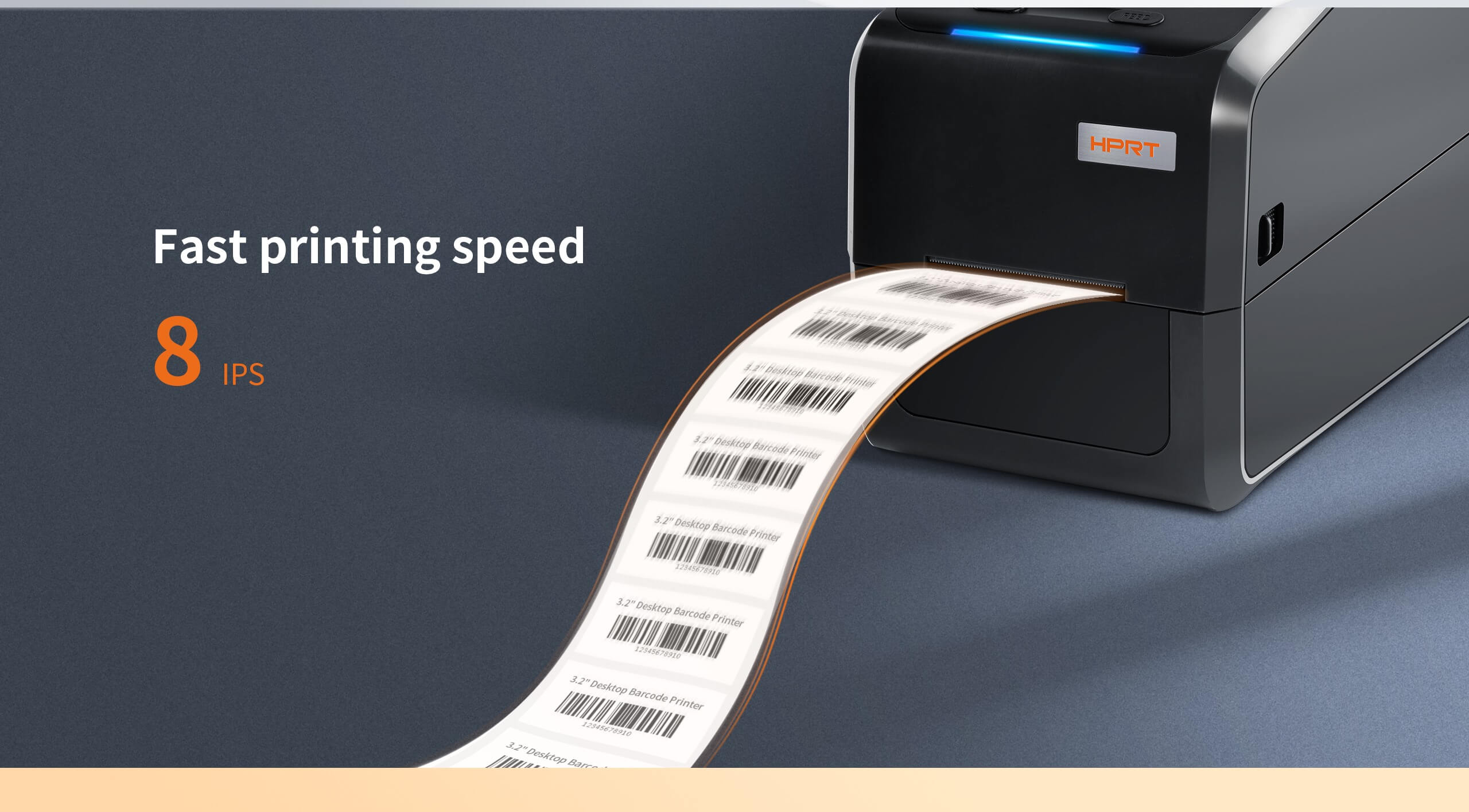 8 ips fast printing barcode label printer